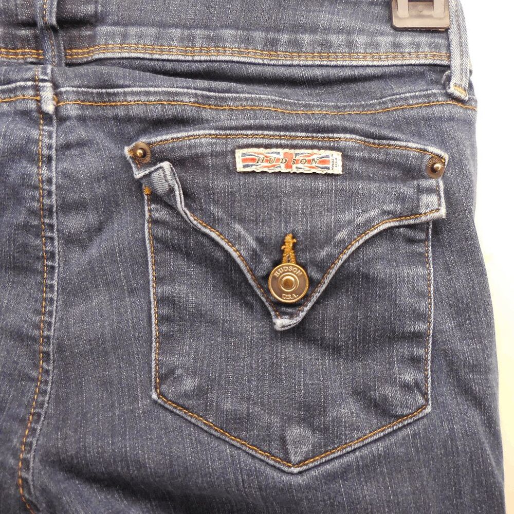 Hudson‎ Dark Wash Womens Skinny Low Rise Fit Flap Pocket Jeans Made in USA 28x30